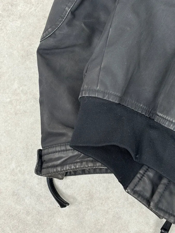 AW2009 Dsquared2 Black Fur Collar Denim Bomber Jacket  EwFnxZT 9