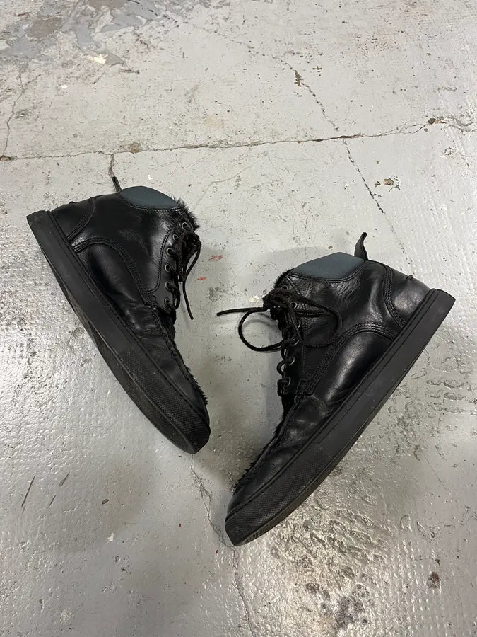 Dsquared2 Black Fur Leather Shoes eWRHEtK 1