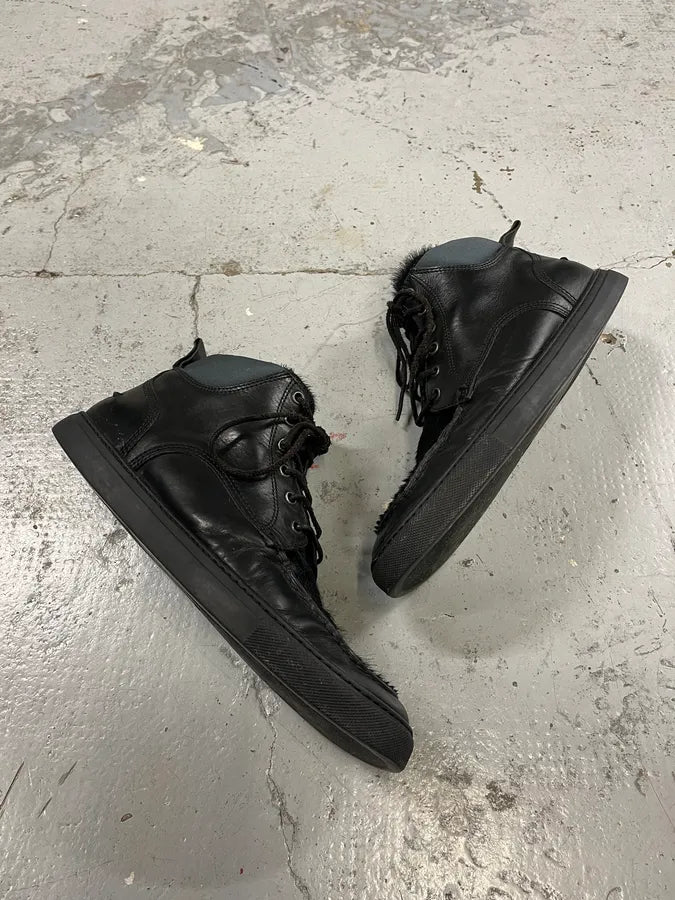 Dsquared2 Black Fur Leather Shoes eWRHEtK 2