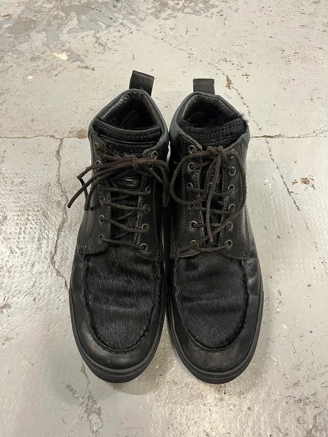 Dsquared2 Black Fur Leather Shoes eWRHEtK 3