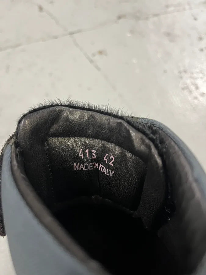 Dsquared2 Black Fur Leather Shoes eWRHEtK 6