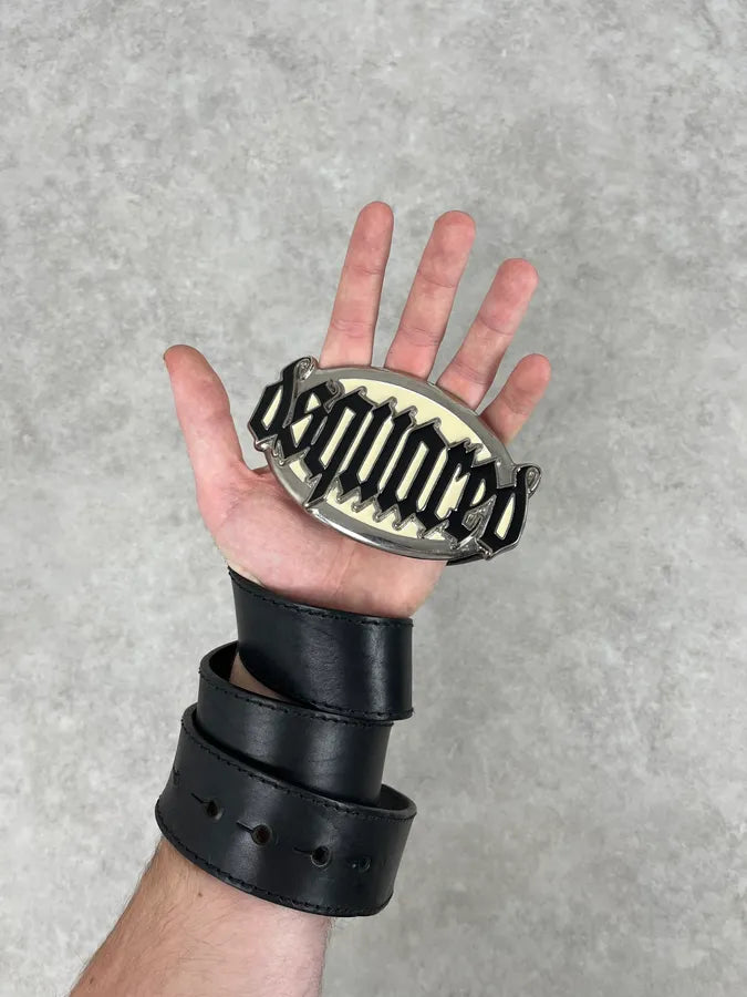 Dsquared2 Black Gothic Leather Belt OnvZcWu 1