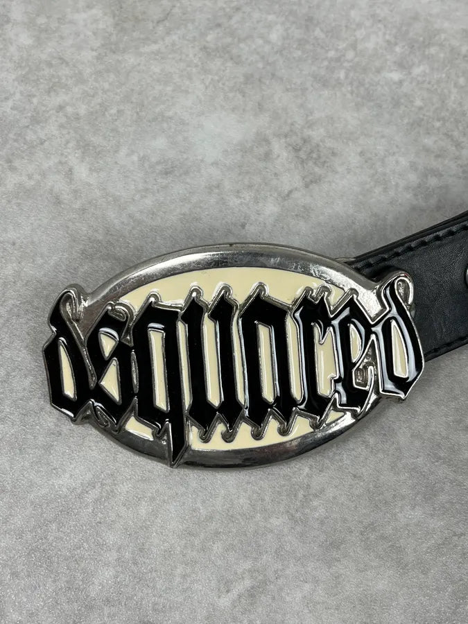 Dsquared2 Black Gothic Leather Belt OnvZcWu 5