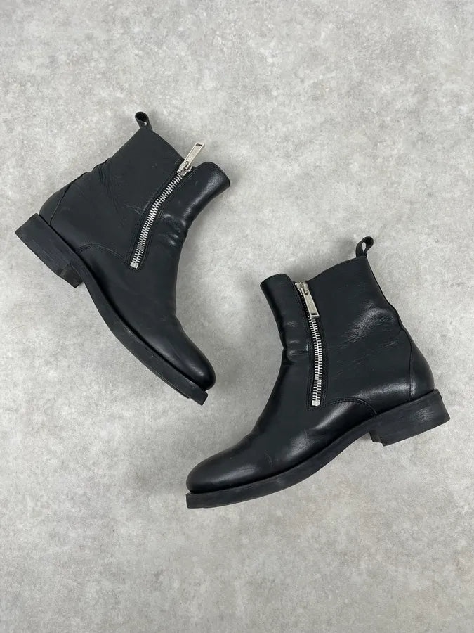 Dsquared2 Black High Leather Zip Boots PihgdKV 2