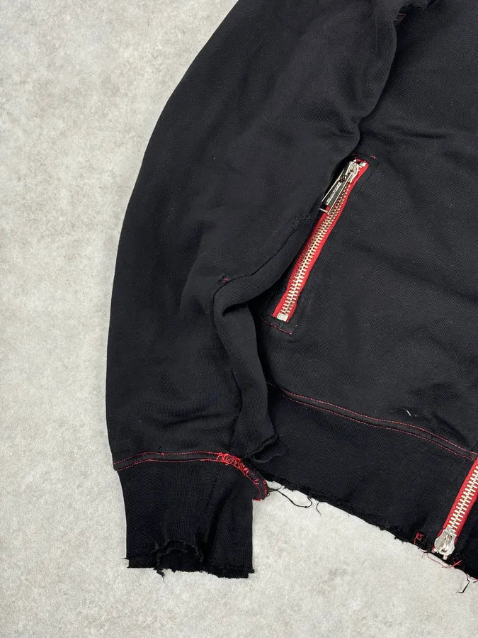 2000s Dsquared2 Black Distressed Zip-up Hoodie APhfFkE 7