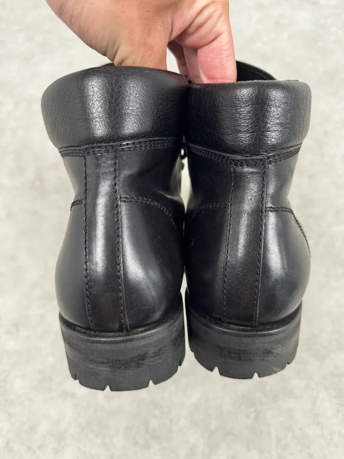 Dsquared2 Black Lace-Up Leather Hiking Boots BBdTwnx 5