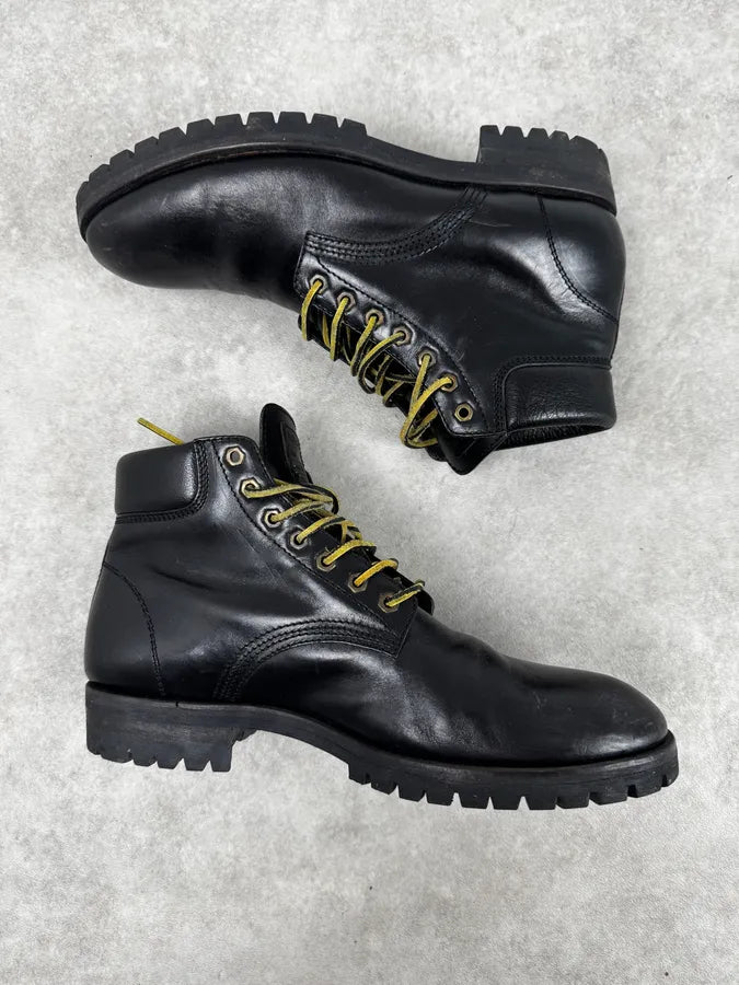 Dsquared2 Black Lace-Up Leather Hiking Boots BBdTwnx 3