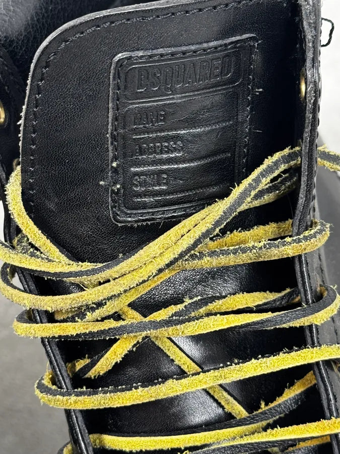 Dsquared2 Black Lace-Up Leather Hiking Boots BBdTwnx 4