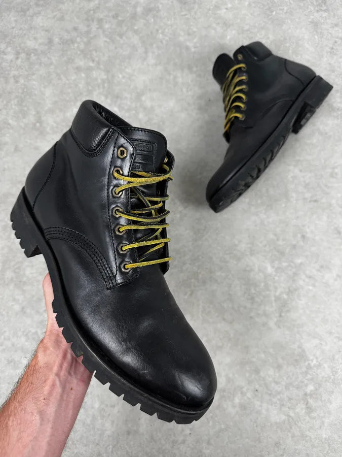 Dsquared2 Black Lace-Up Leather Hiking Boots BBdTwnx 0