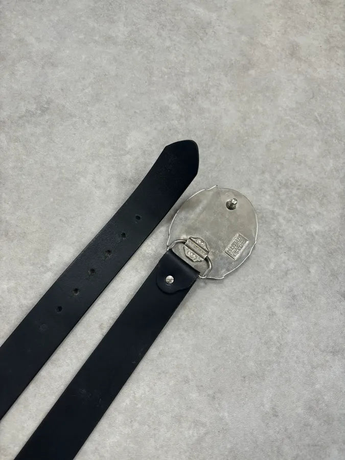 2000s Dsquared2 Black Floral Buckle Leather Belt  LlriaVA 5