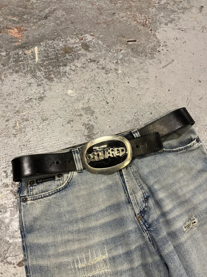 Dsquared2 Black Leather Belt oUTgEao 0