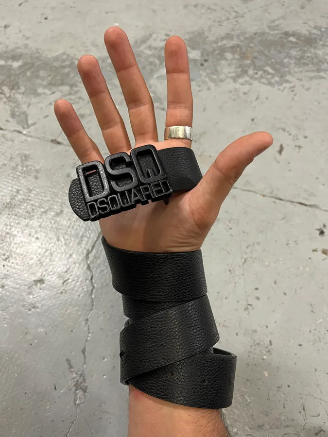 DSquared2 Black Leather Belt YbuMNHC 0