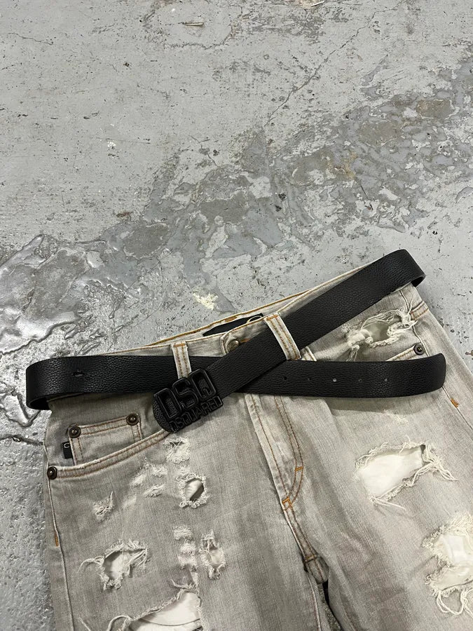 DSquared2 Black Leather Belt YbuMNHC 1