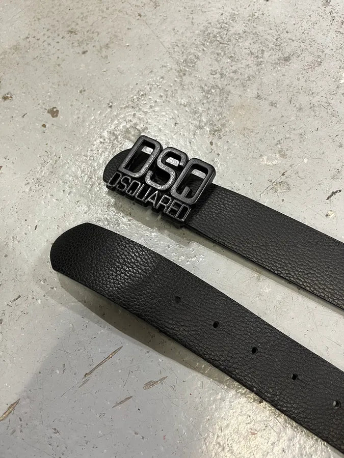 DSquared2 Black Leather Belt YbuMNHC 3