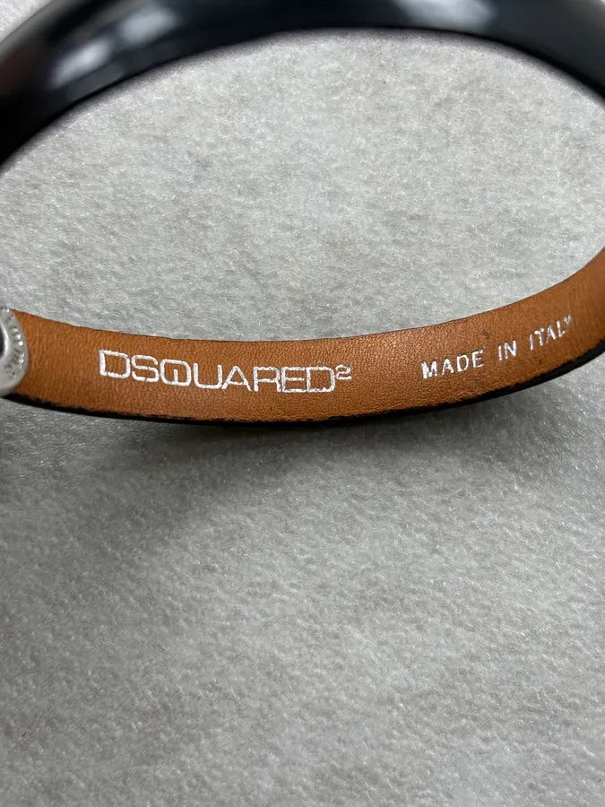 Dsquared2 Black Leather Bracelet JRUtpVs 5