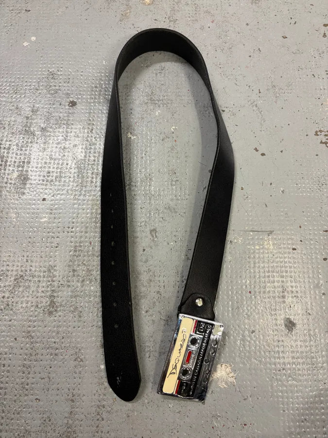 Dsquared2 Black Leather Cassette Buckle Belt xwFYDFX 6