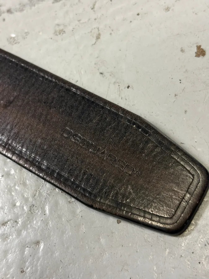 SS2005 Dsquared2 Brown Leather Hawaii Buckle Belt VOPEfxC 6