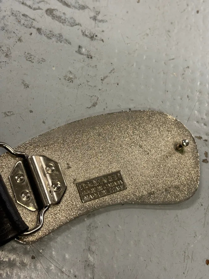 SS2005 Dsquared2 Brown Leather Hawaii Buckle Belt VOPEfxC 7