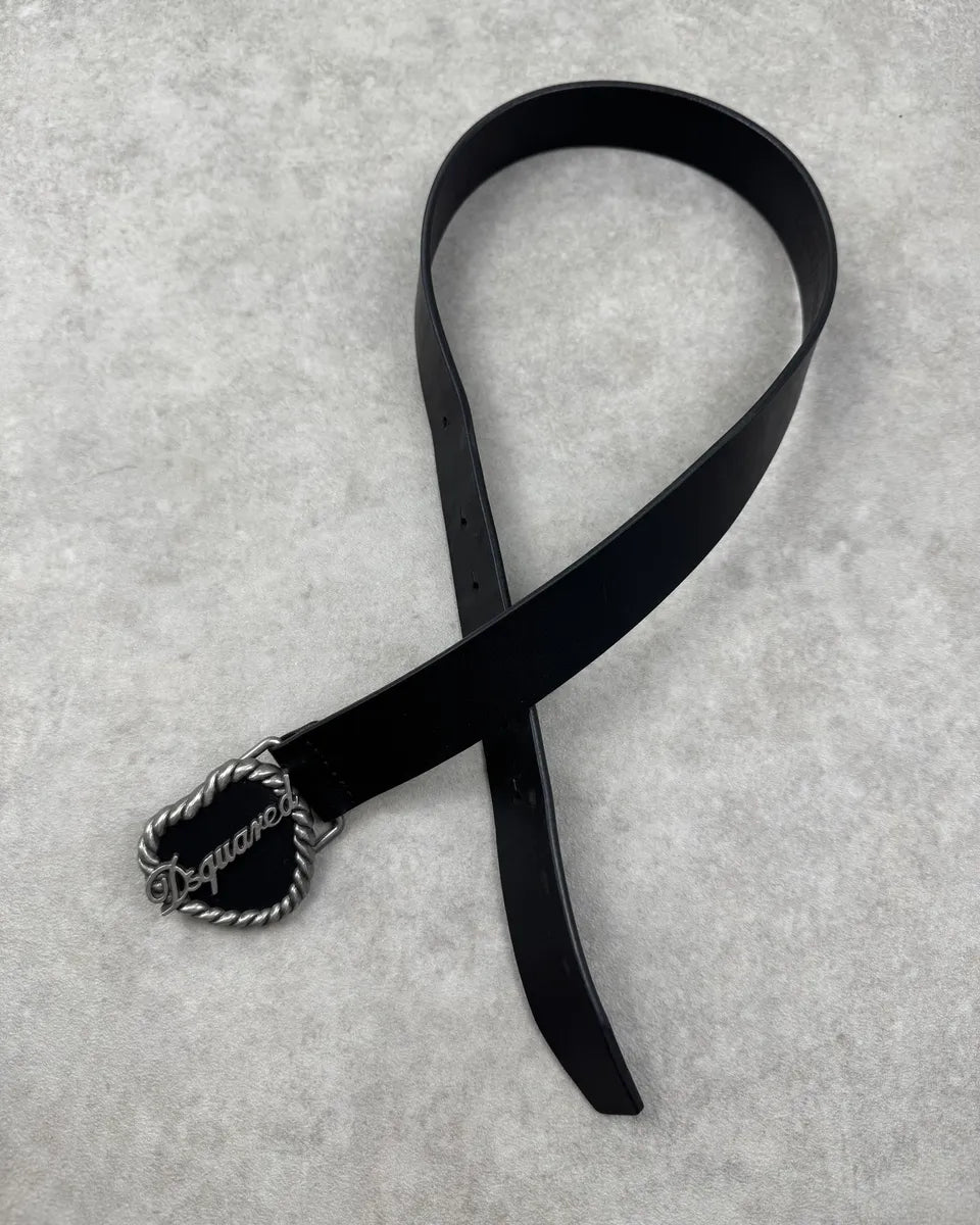 Dsquared2 Black Leather Heart Buckle Belt JGdCSoI 1