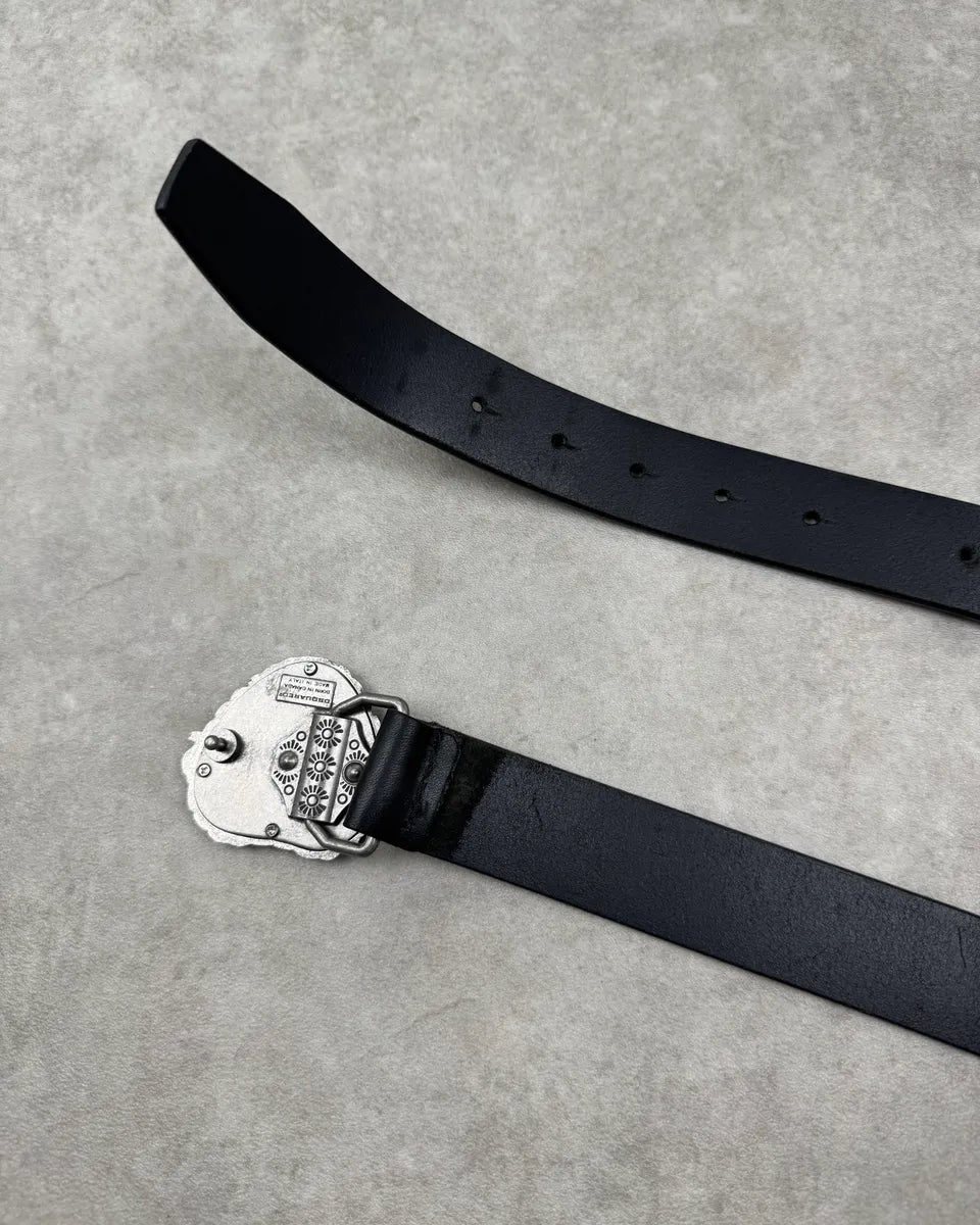 Dsquared2 Black Leather Heart Buckle Belt JGdCSoI 5