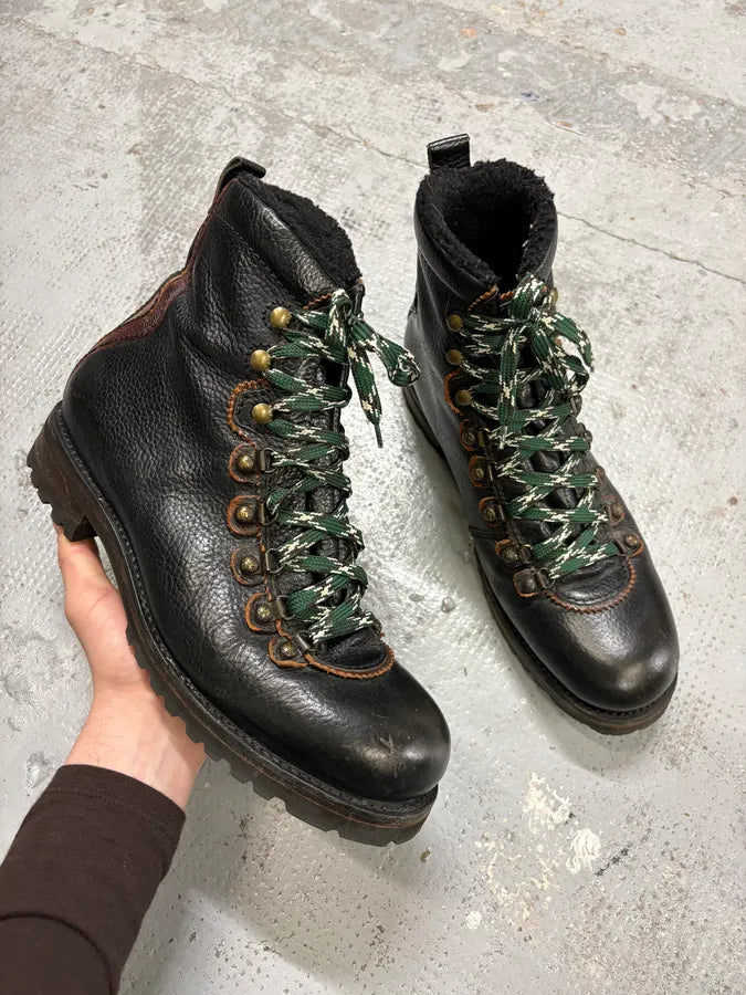 Dsquared2 Black Leather Hiking Boots pHHRjtE 0