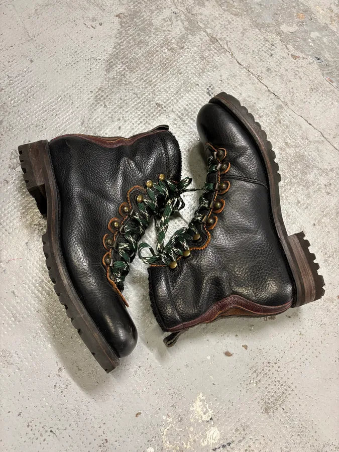 Dsquared2 Black Leather Hiking Boots pHHRjtE 7