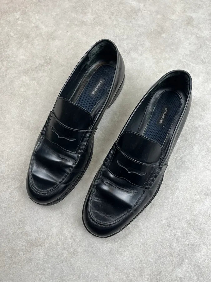 Dsquared2 Black Leather Loafer Shoes nhvdsok 4