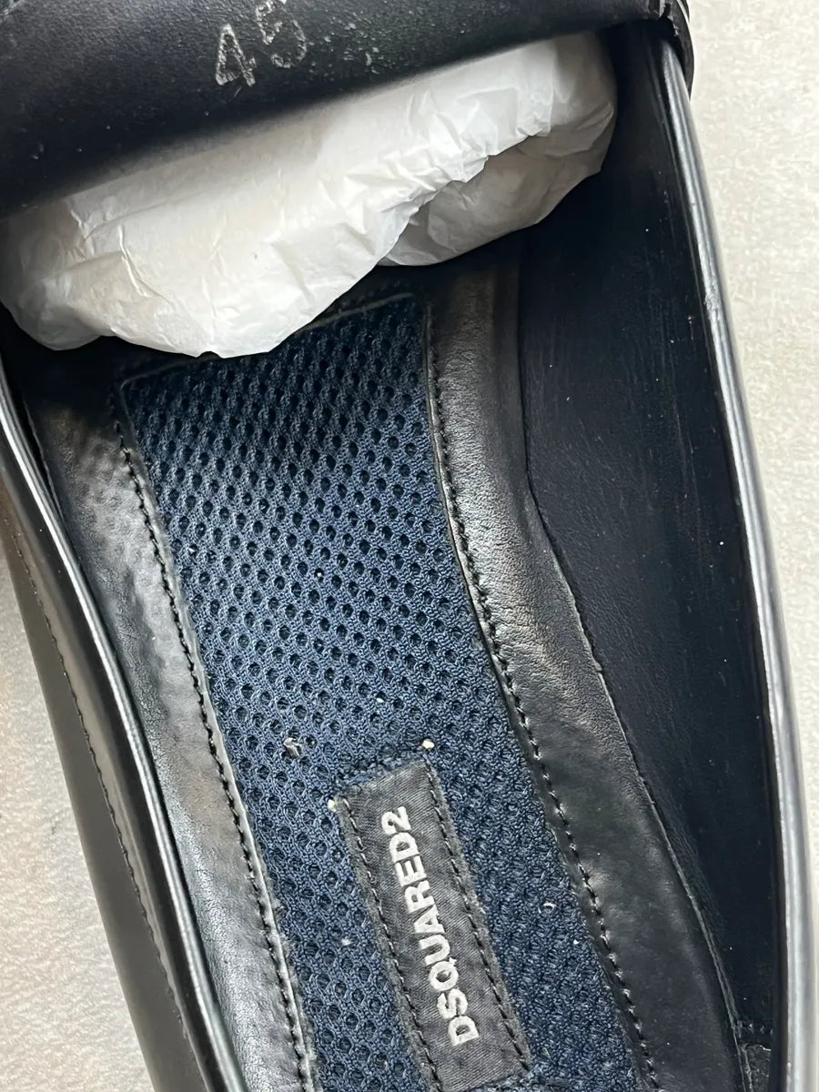 Dsquared2 Black Leather Loafer Shoes nhvdsok 9