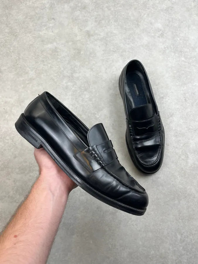 Dsquared2 Black Leather Loafer Shoes nhvdsok 0