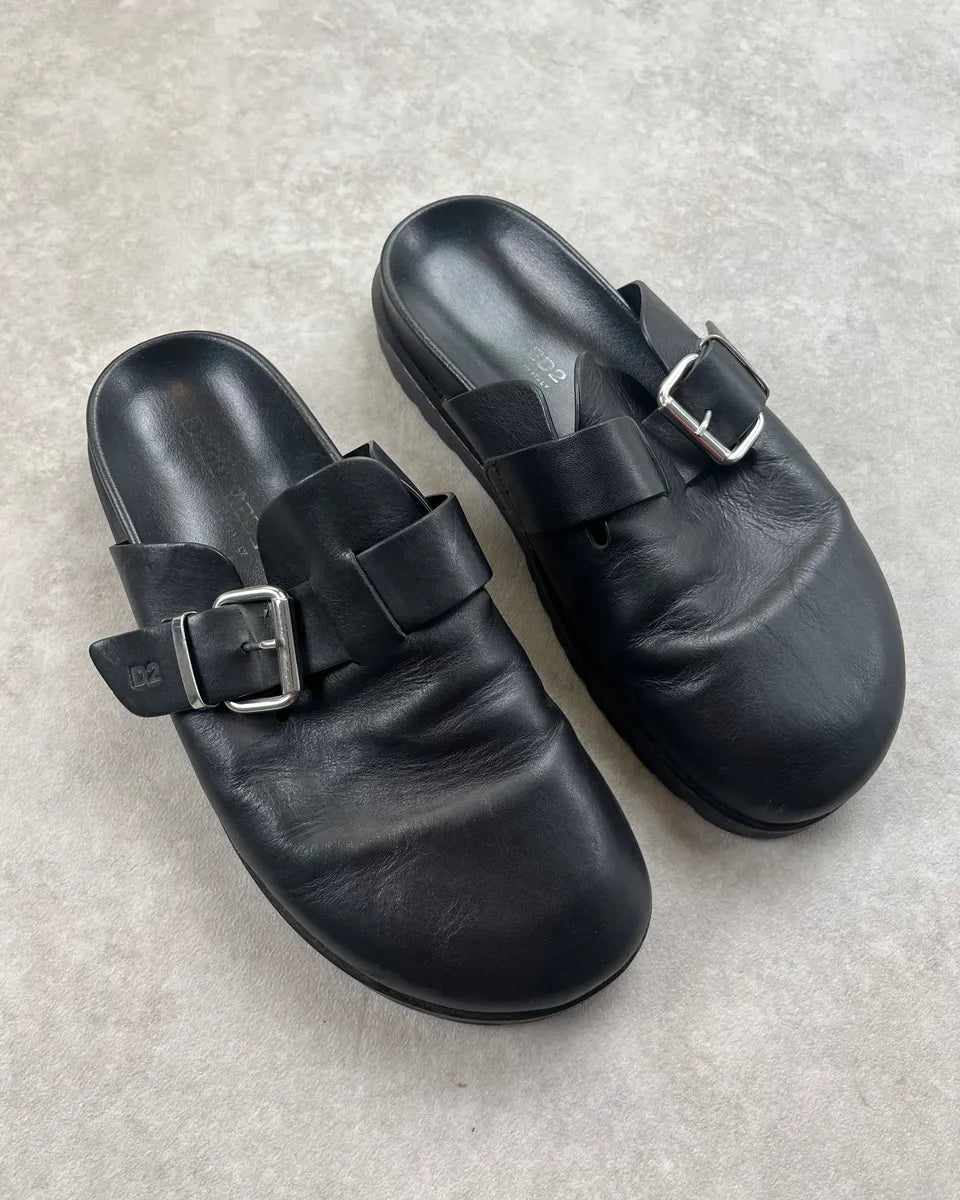 Dsquared2 Black Leather Mules owkMPbM 1