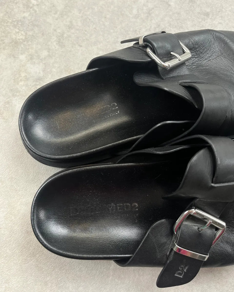 Dsquared2 Black Leather Mules owkMPbM 5
