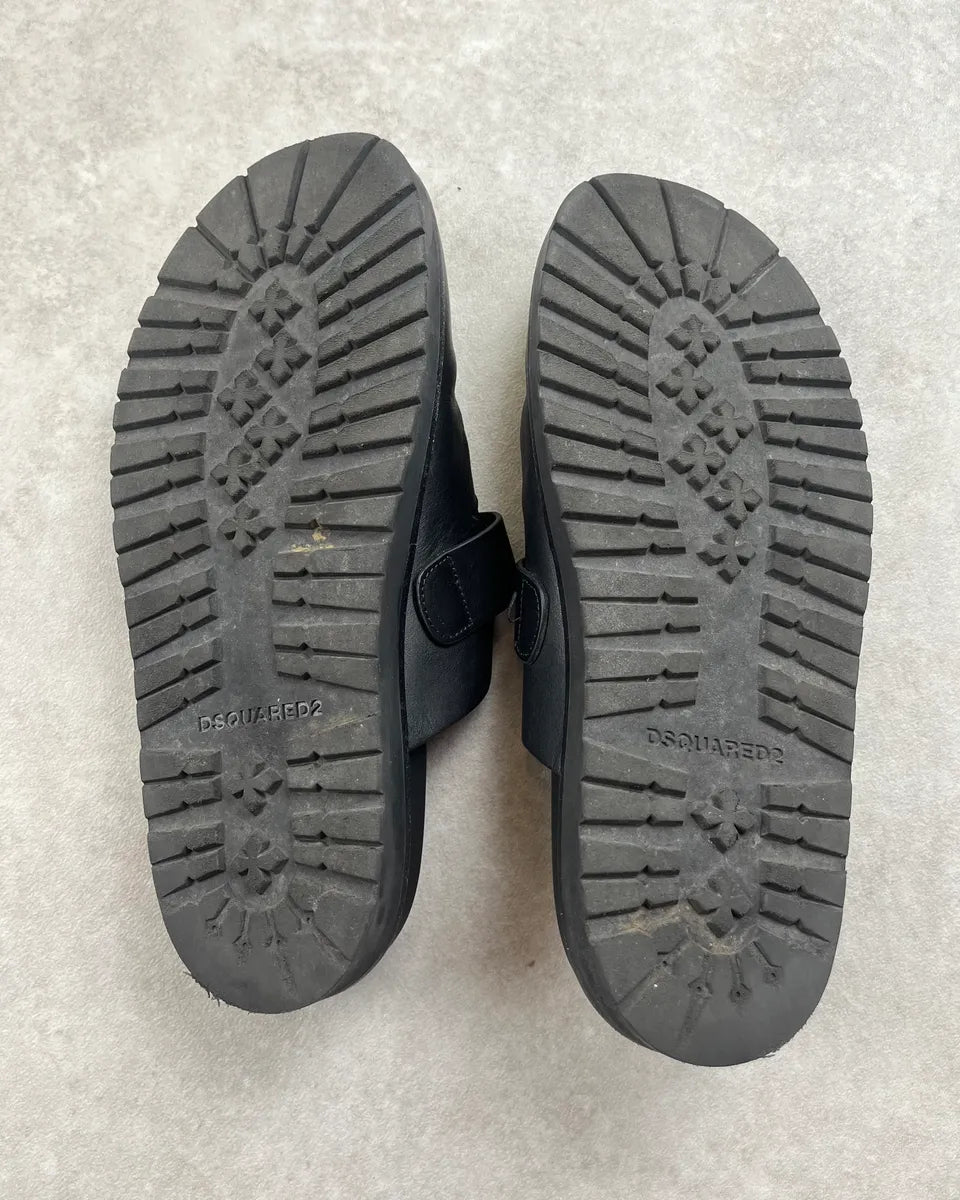 Dsquared2 Black Leather Mules owkMPbM 6