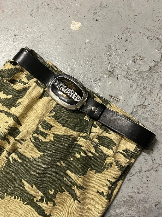 DSquared2 Black Leather Propaganda Buckle Belt BCtwzuq 1
