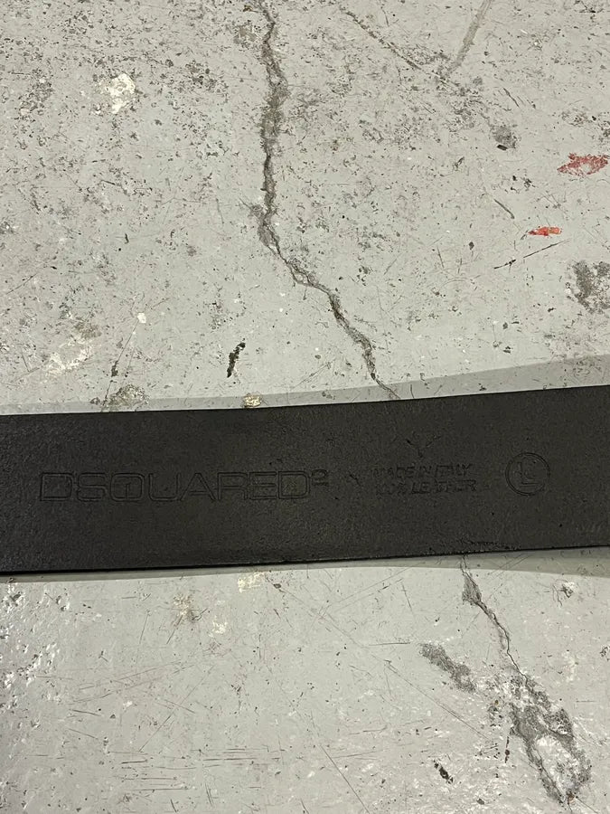 DSquared2 Black Leather Propaganda Buckle Belt BCtwzuq 6