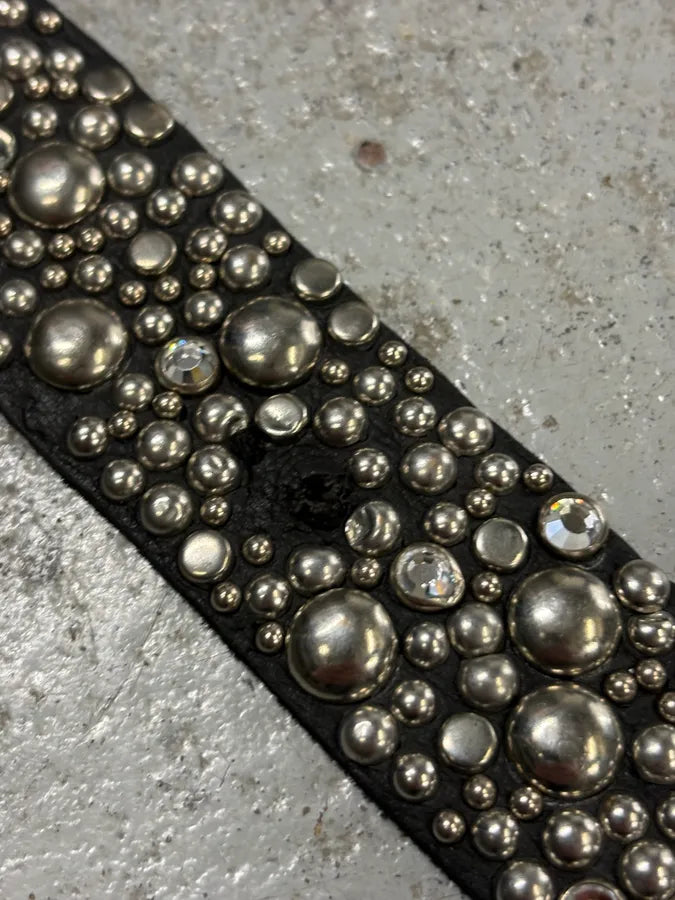 Dsquared2 Black Leather Studded Belt IqsvFcr 9