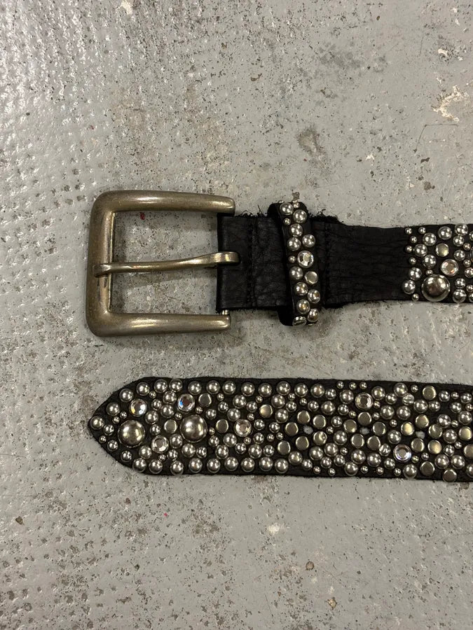 Dsquared2 Black Leather Studded Belt IqsvFcr 3