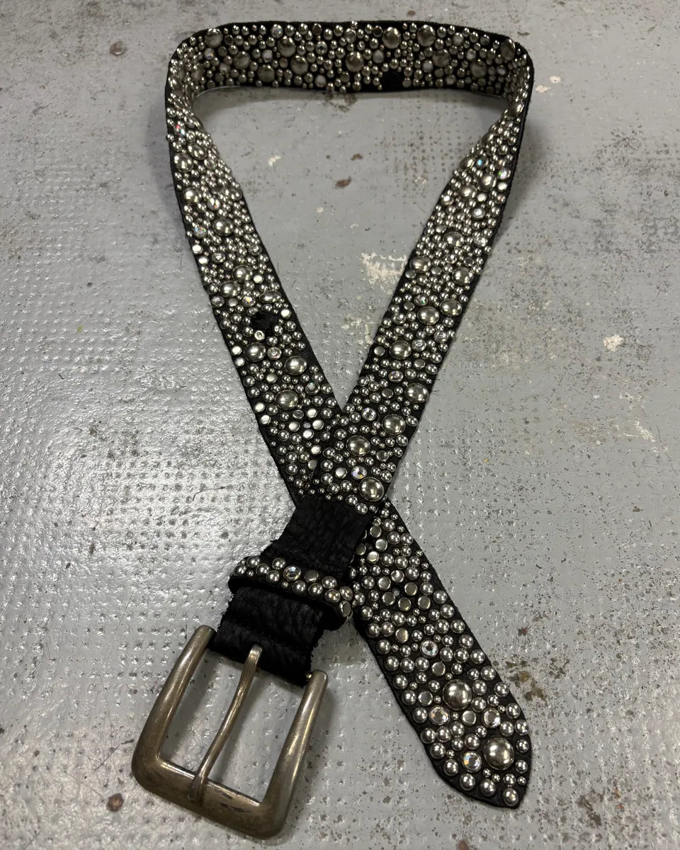 Dsquared2 Black Leather Studded Belt IqsvFcr 1