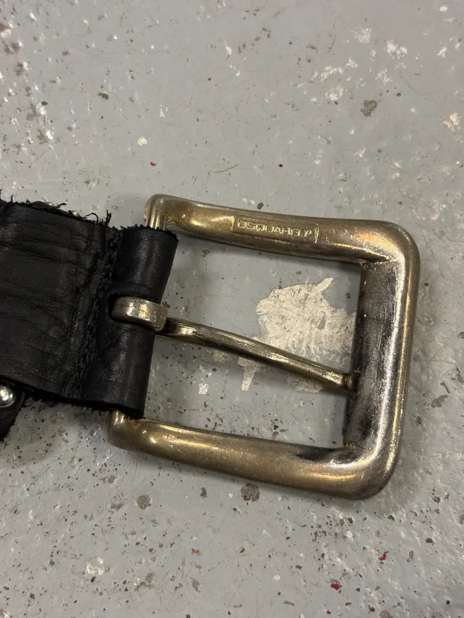 Dsquared2 Black Leather Studded Belt IqsvFcr 8