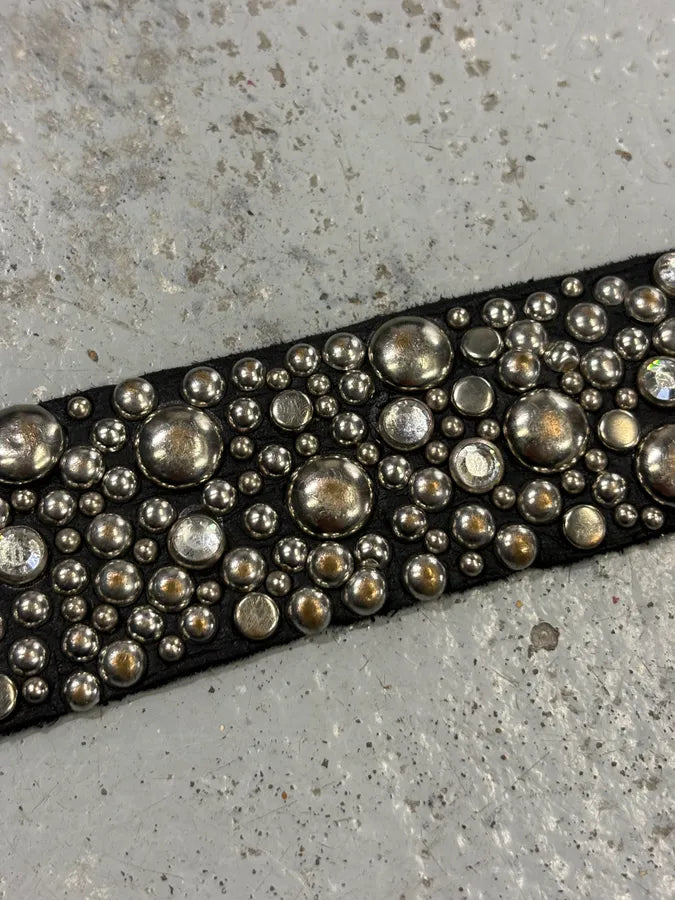 Dsquared2 Black Leather Studded Belt IqsvFcr 5