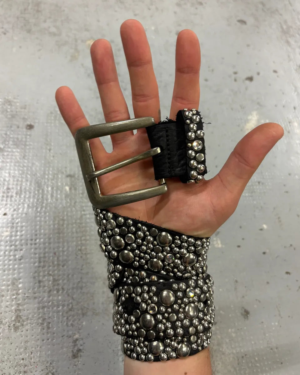 Dsquared2 Black Leather Studded Belt IqsvFcr 2