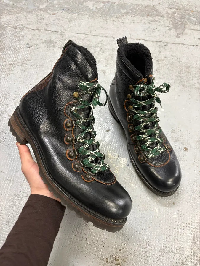 Dsquared2 Black Leather Hiking Boots rxUInbX 0