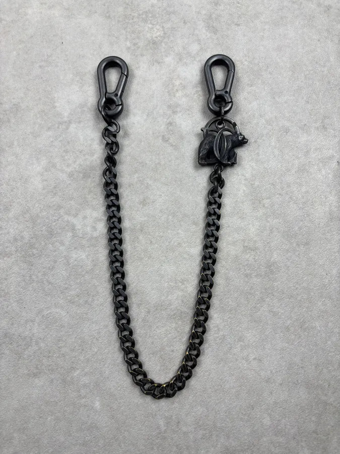 Dsquared2 Black Metal Chain Squirrel Charm Belt gTNSswR 3