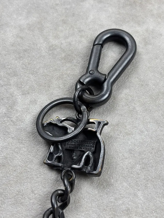 Dsquared2 Black Metal Chain Squirrel Charm Belt gTNSswR 9