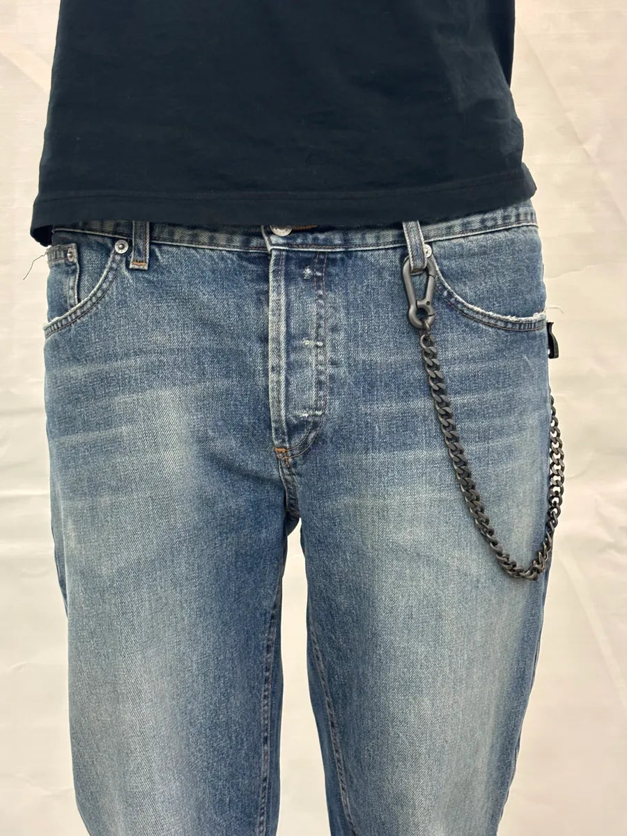 Dsquared2 Black Metal Chain Squirrel Charm Belt gTNSswR 2