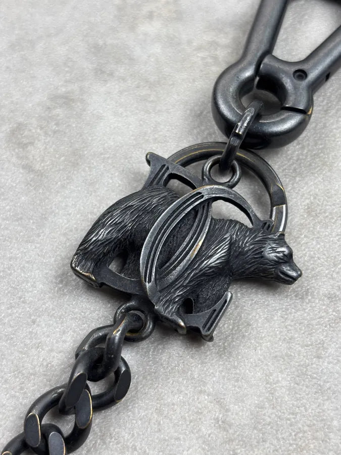 Dsquared2 Black Metal Chain Squirrel Charm Belt gTNSswR 7