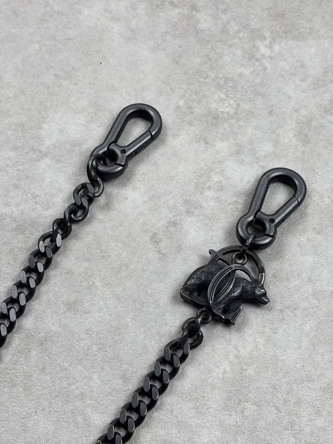 Dsquared2 Black Metal Chain Squirrel Charm Belt gTNSswR 4