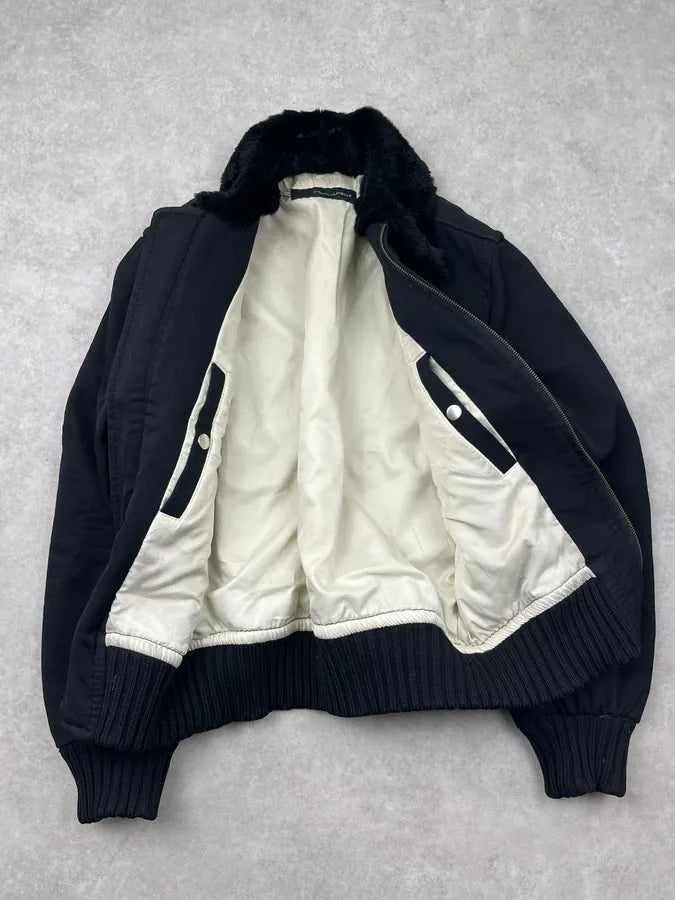 AW2009 Dsquared2 Black Fur Collar Cargo Bomber Jacket JAUpILH 4