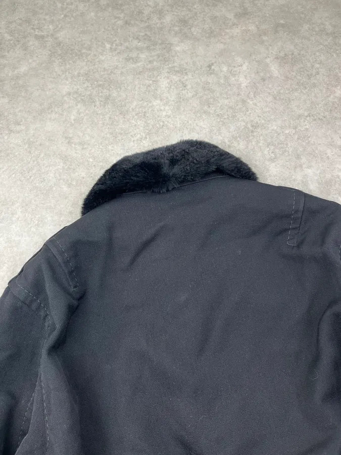 AW2009 Dsquared2 Black Fur Collar Cargo Bomber Jacket JAUpILH 6