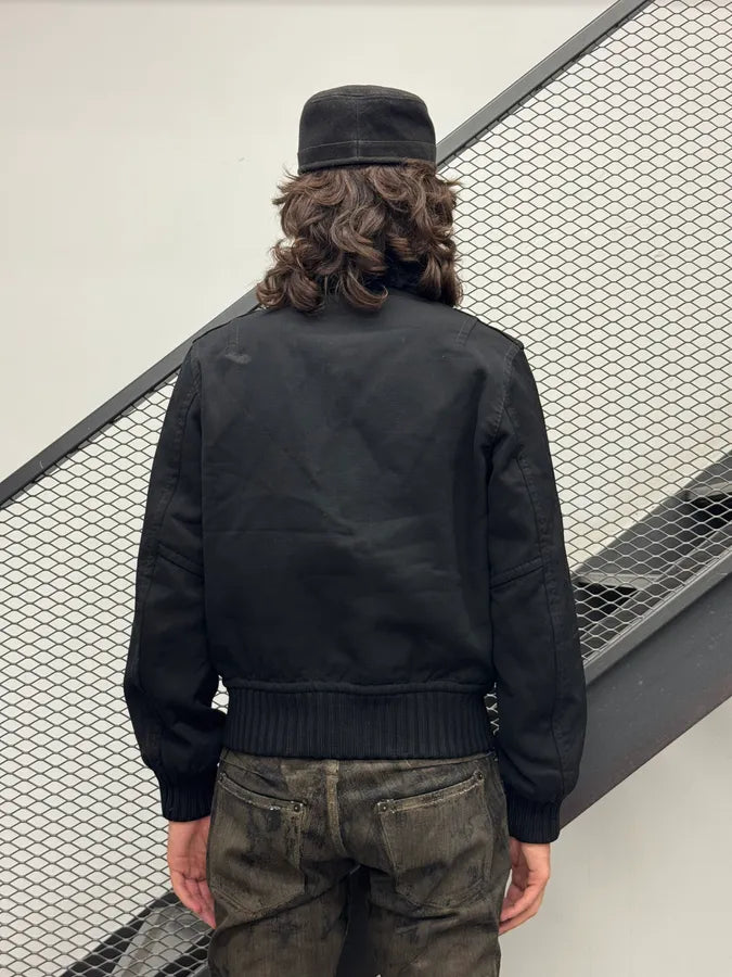AW2009 Dsquared2 Black Fur Collar Cargo Bomber Jacket JAUpILH 2