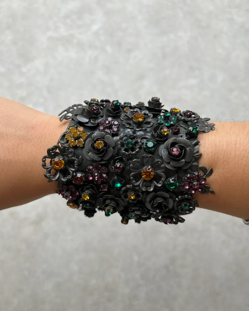 Dsquared2 Black Pewter Floral Gemstone Bracelet fJKdSEd 2